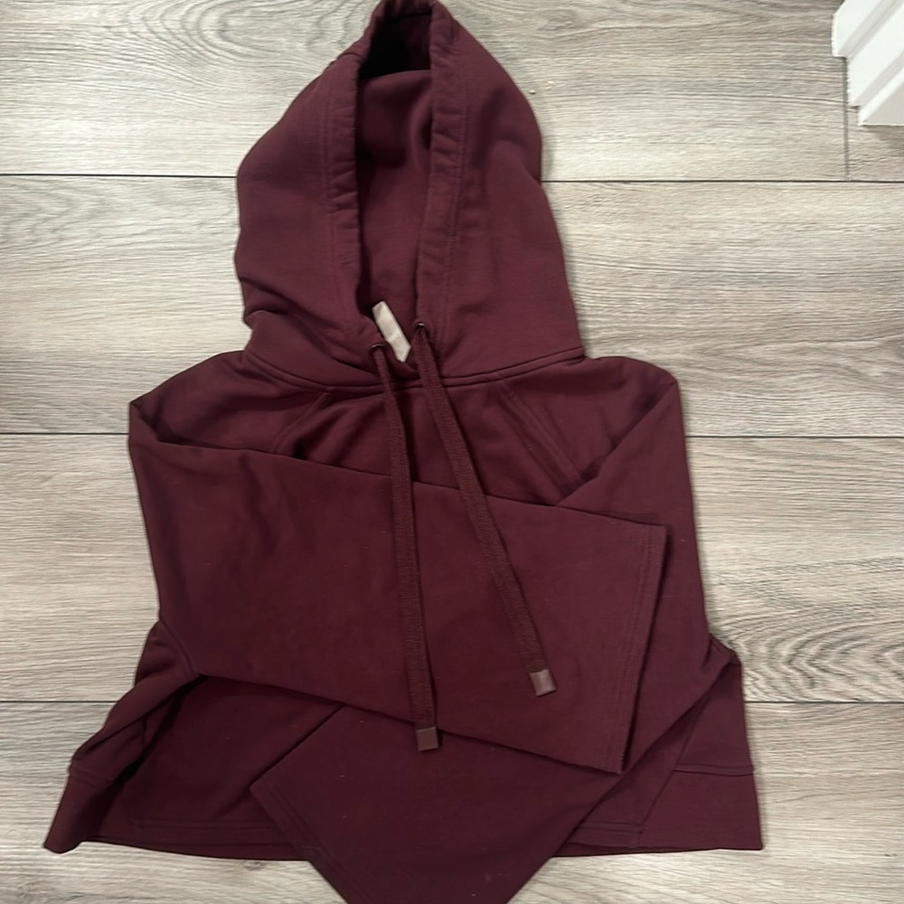 Athleta Burgundy Cropped Hoodie